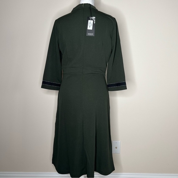 NWT. HOMEYEE Women's Chic Crew Neck 3/4 Sleeve Dress - Picture 3 of 9